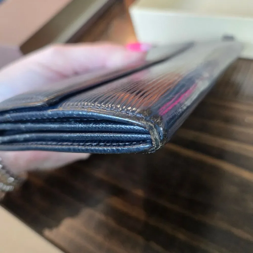 Authentic Louis Vuitton Blue Epi Long Wallet